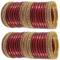 Stylish Glass Zircon Bangle Set Pack of 10-thumb1