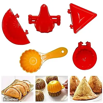 5 PCS Plastic Dough Press Dumpling Modak Mold Samosa Kachori Gujiya Ladoo Pie Mould Set