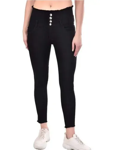 Elegant Solid Jeans For Women