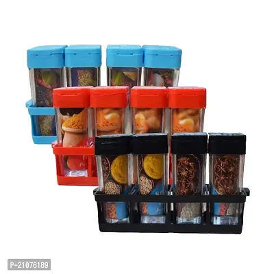 Plastic Masala Spiece 4 Pcs Container Set Airtight Lid-thumb0