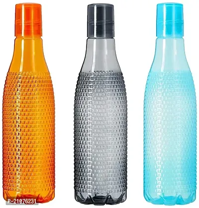 Plastic Fridge Water Bottle Set Checkered Pattern 1000 Ml-thumb0