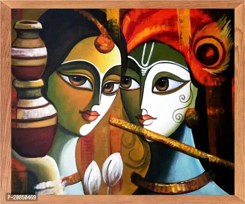 Anita Enterprises Murli Radha Krishna Stickers, Panting Posters For Home Decorative Self-Adhesive Stickers (30x30 cm)