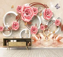 Pink Flower wall Stickers Wallpaper Sticker use in Home Office Living Room Hall Kitchen Vinyl Stickers Easy to Apply Self Adhesive Sticker (Size: 180 x 40 cm)-thumb2