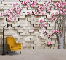 Pink Flower  Botanical wall Stickers Wallpaper Sticker use in Home Office Living Room Hall Kitchen Vinyl Stickers Easy to Apply Self Adhesive Sticker (Size: 180 x 40 cm)-thumb1