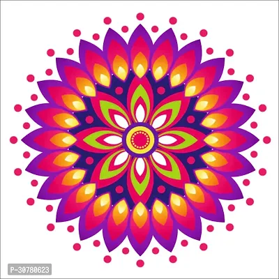 Anita Enterprises Beautyful Vibrant Rangoli Stickers for Festive Decor Pack of 4 (Size:12*12 Inch)