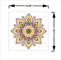 Anita Enterprises Beautyful Vibrant Rangoli Stickers for Festive Decor Pack of 4 (Size:12*12 Inch)-thumb1