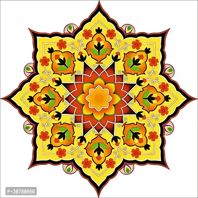 Anita Enterprises Beautyful Vibrant Rangoli Stickers for Festive Decor Pack of 4 (Size:12*12 Inch)