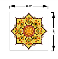 Anita Enterprises Beautyful Vibrant Rangoli Stickers for Festive Decor Pack of 4 (Size:12*12 Inch)-thumb1