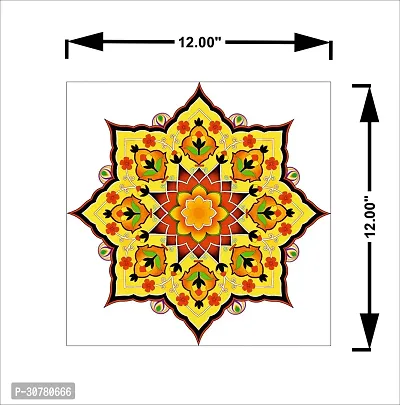 Anita Enterprises Beautyful Vibrant Rangoli Stickers for Festive Decor Pack of 4 (Size:12*12 Inch)-thumb2