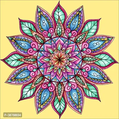 Anita Enterprises Beautyful Vibrant Rangoli Stickers for Festive Decor Pack of 4 (Size:12*12 Inch)-thumb0