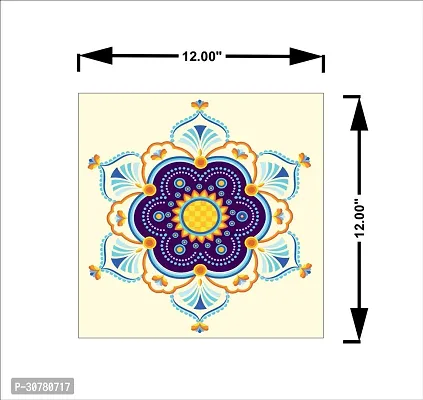 Anita Enterprises Beautyful Vibrant Rangoli Stickers for Festive Decor Pack of 4 (Size:12*12 Inch)-thumb2