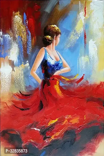 Vibrant Abstract Painting of Flamenco Dancer, Vinyl Poster, Self-Adhesive 24 X 36 Inch