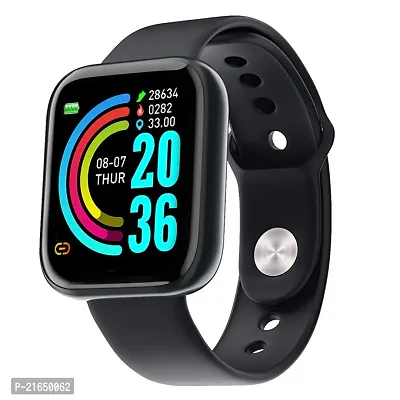 SK-T ID116 Smart watch Bluetooth Touchscreen Smartwatch With Heart rate Tracker, Walks Tracker Smartwatch For Men Women (Black)-thumb0