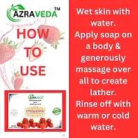 Azraveda Strawberry Hnadmade Soap 100 Gm ( Pack of 3 )-thumb3