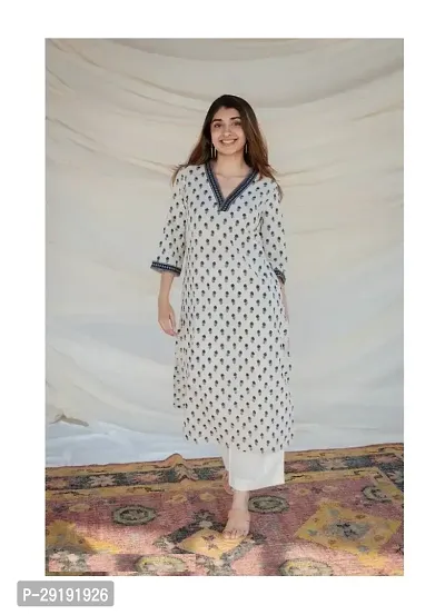 New Trendy Stylish Beautiful Printed for Women's Straight Kurta-thumb0