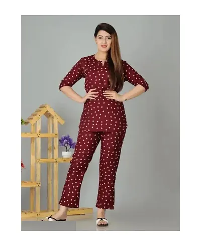 Beautiful Rayon Daily Wear Top and Pyjama Night suit