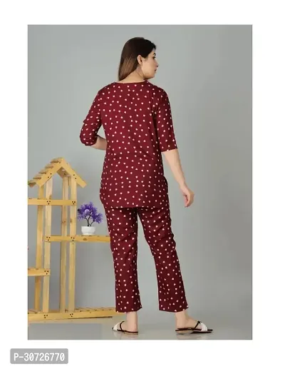 Beautiful Rayon Printed Daily Wear Top and Pyjama Night suit-thumb3