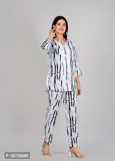 New Stylish Beautiful Rayon Printed Daily Wear Top and Pyjama Night Suit