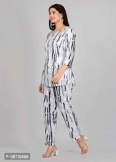 New Stylish Beautiful Rayon Printed Daily Wear Top and Pyjama Night Suit-thumb2