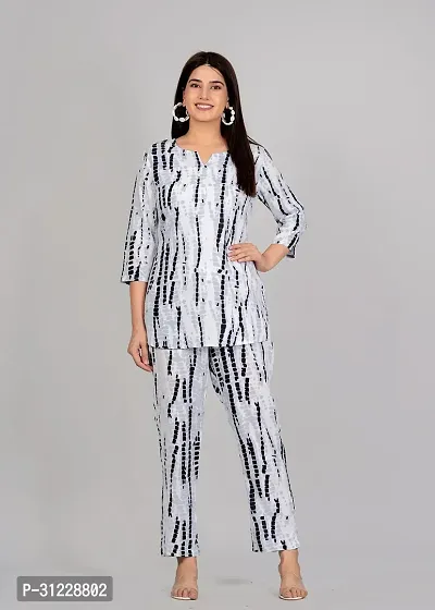 Beautiful Rayon Printed Daily Wear Top and Pyjama-thumb3