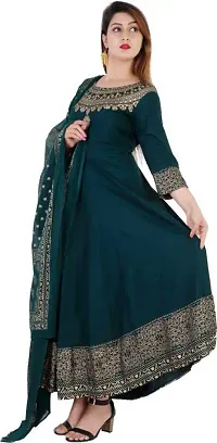 NUPITAL_Women_Printed Anarkali Kurta with Duptta_1103 (Large, Green)-thumb2