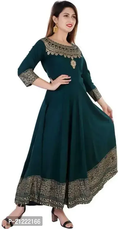 NUPITAL_Women_Printed Anarkali Kurta with Duptta_1103 (Large, Green)-thumb4