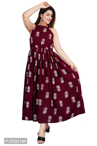 NUPITAL_Women_Peacock Feather Sleveless Kurta_1142 (Medium, Maroon)