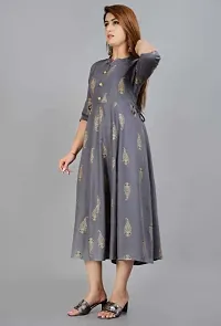 NUPITAL WOMEN PRINTED MUSTED GARY KURTA 739-thumb2