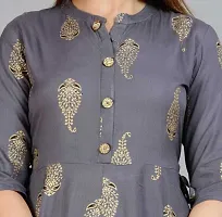 NUPITAL WOMEN PRINTED MUSTED GARY KURTA 739-thumb3