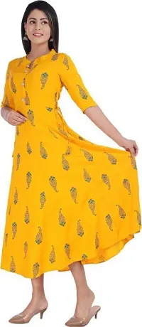 NUPITAL WOMEN PRINTED MUSTED YELLOW KURTA 739-thumb1