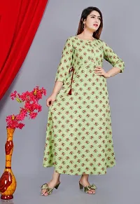 NUPITAL GREEN 101 NEW PRINTED RAYON KURTA-thumb1