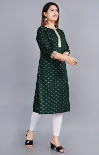 NUPITAL GREEN NEW STRAIGHT RAYON KURTA-thumb1