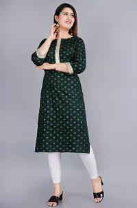 NUPITAL GREEN NEW STRAIGHT RAYON KURTA-thumb2