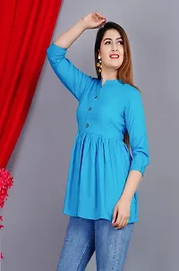 NUPITAL BLUE WOMEN NEW SOLID TOP-thumb1