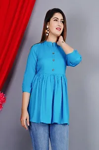 NUPITAL BLUE WOMEN NEW SOLID TOP-thumb2