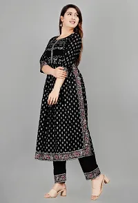 Classic Rayon Slub Printed Kurta Bottom Set for Women-thumb1