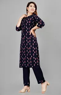 Classic Rayon Slub Printed Kurta Bottom Set for Women-thumb1