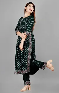 Classic Rayon Slub Printed Kurta Bottom Set for Women-thumb1