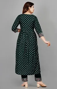 Classic Rayon Slub Printed Kurta Bottom Set for Women-thumb2