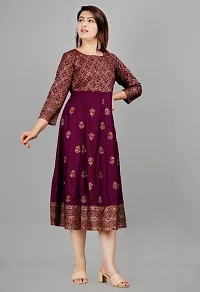 Classic Rayon Slub Printed Kurtis for Women-thumb3