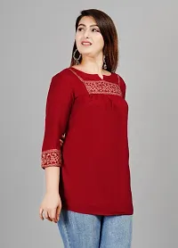 Classic Rayon Embroidered Tops for Womens-thumb3