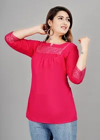 Classic Rayon Embroidered Tops for Womens-thumb2