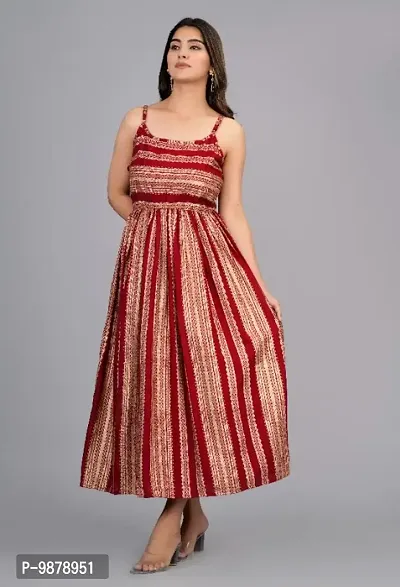 Beautiful Rayon Sleeveless Stitched Ethnic Gown-thumb4