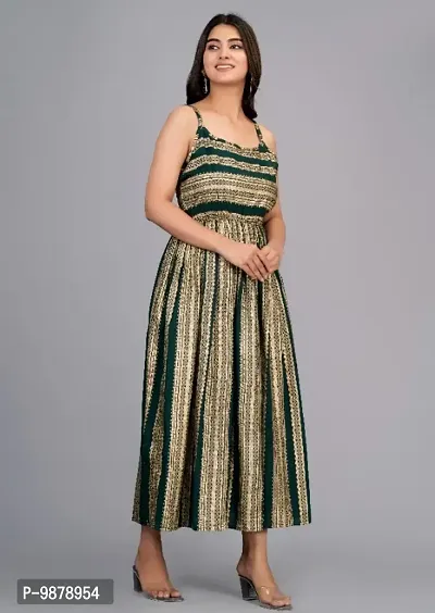 Beautiful Rayon Sleeveless Stitched Ethnic Gown-thumb2