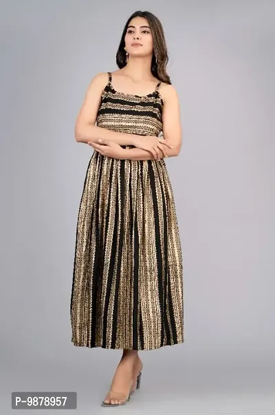 Beautiful Rayon Sleeveless Stitched Ethnic Gown-thumb2