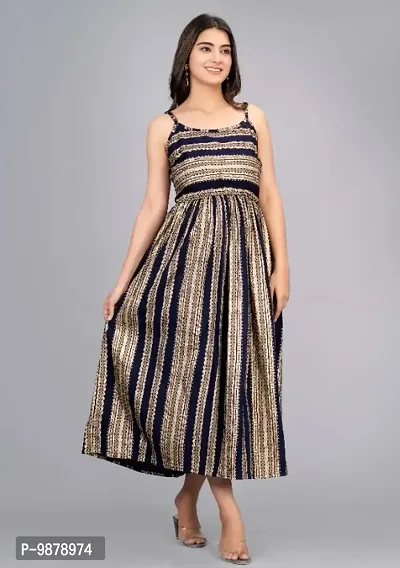 Beautiful Rayon Sleeveless Stitched Ethnic Gown-thumb5