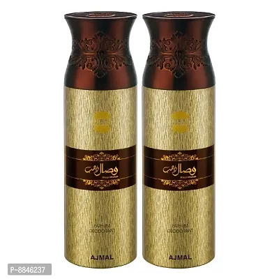 Ajmal Wisal Dhahab  Perfume Deodorant for Men (200 ml, Pack of 2)-thumb0