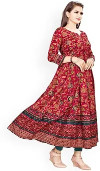 Stylish Maroon Printed Viscose Rayon Gown For Women-thumb2