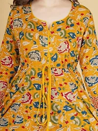 Stylish Yellow Printed Viscose Rayon Gown For Women-thumb4