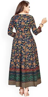 Stylish Blue Printed Viscose Rayon Gown For Women-thumb1